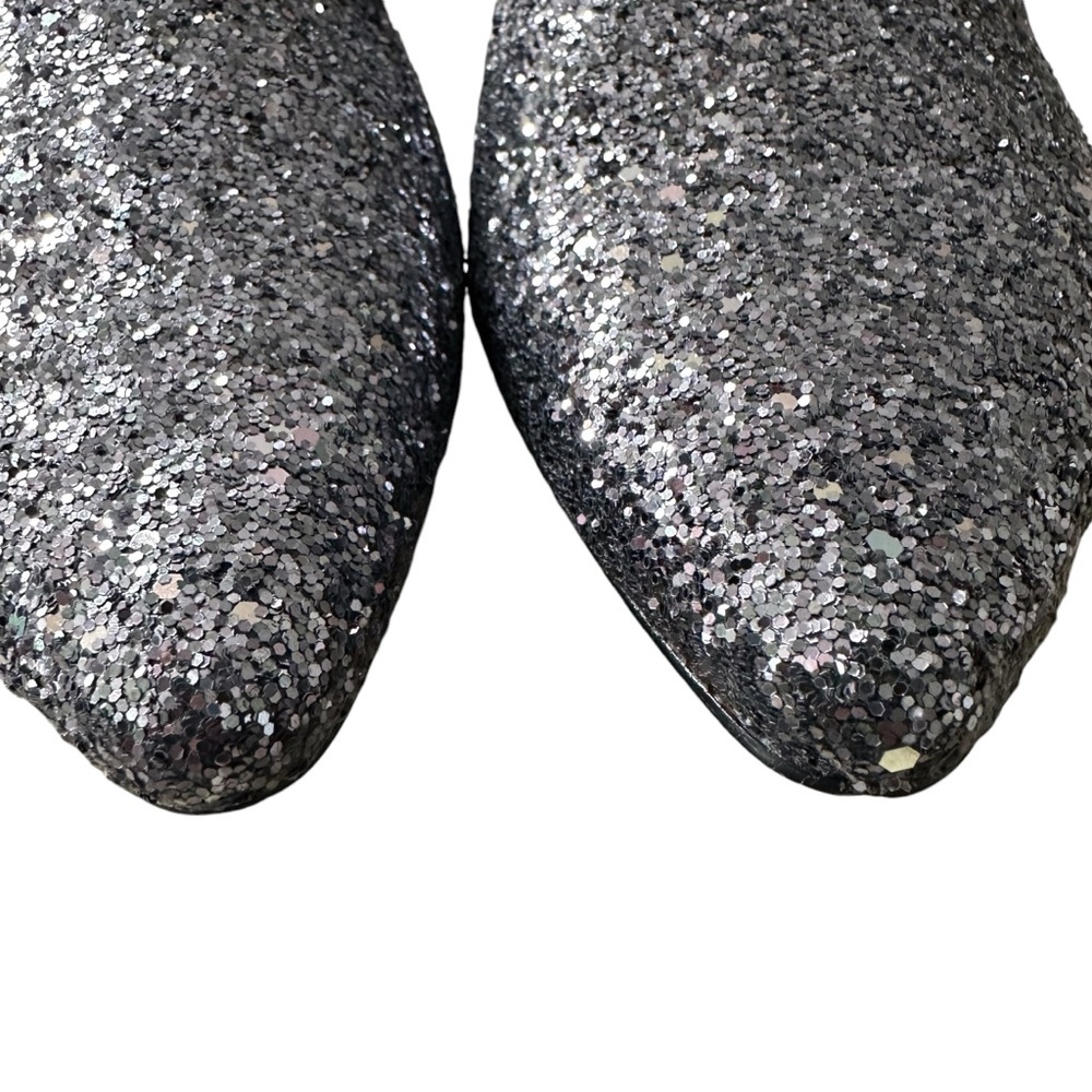 New J. Crew Pointed Toe Mule Slides In Gray Glitt… - image 6